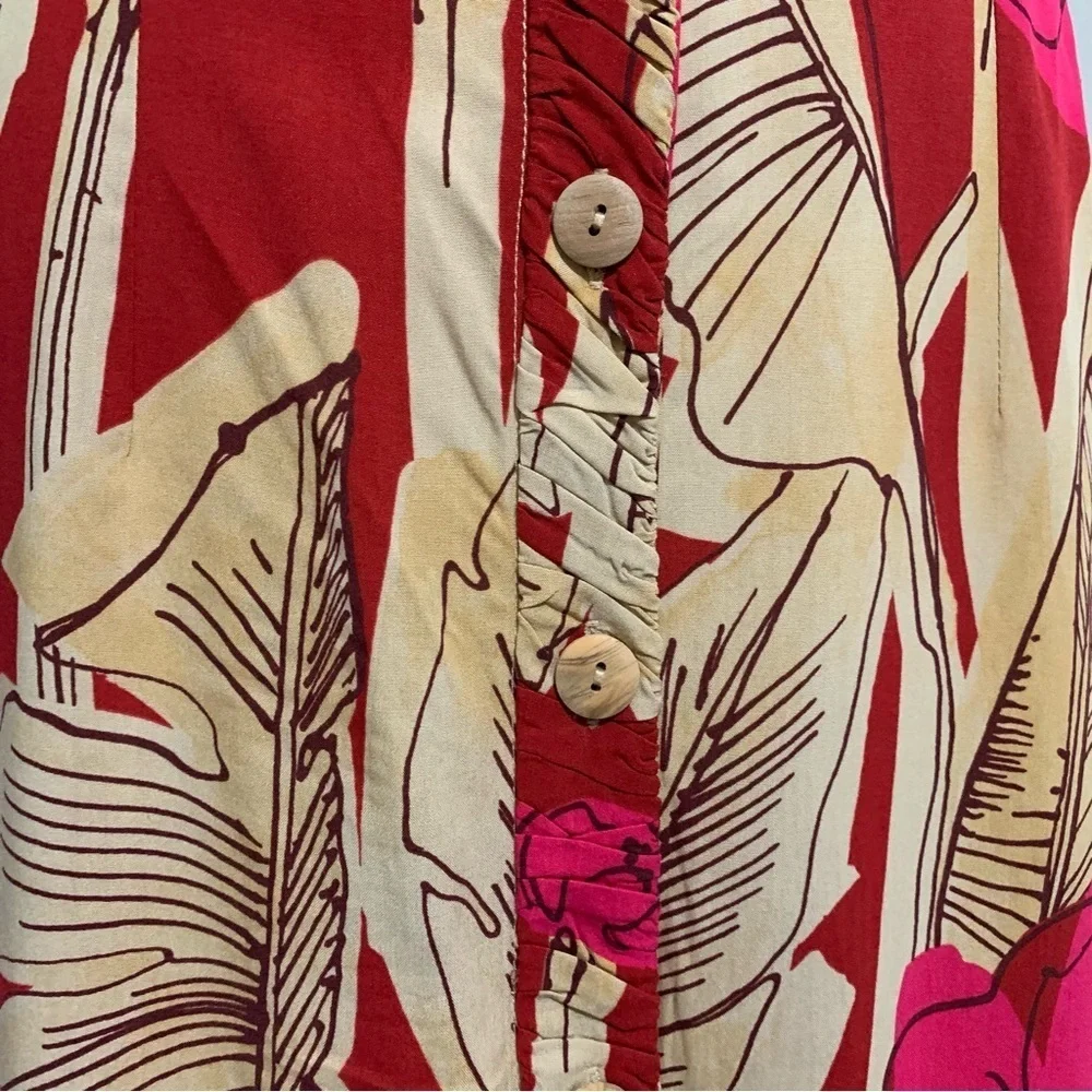 Zara New Women Bohemian Floral‎ Print High Waisted Midi Skirt Size M